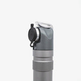 Truflo Air Switch Turbo CNC mini pump accessory with Presta valve, high volume and pressure, in grey color.