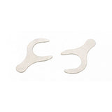 Jagwire 6-bolt rotor shims in silver, 20-pack, for precise disc brake alignment on bicycle components.