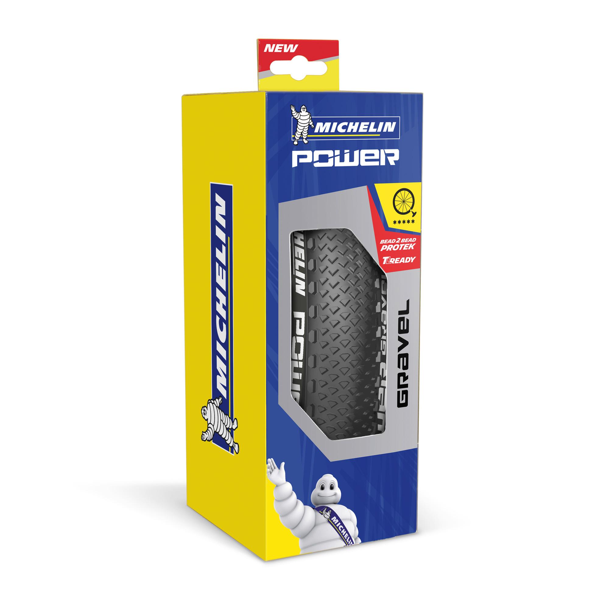 Michelin Power Gravel tubeless-ready tyre with bead, bead Protek technology, designed for gravel cycling components