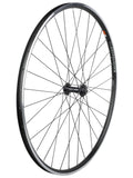 Bontrager Approved TLR 32H Clincher 700C Road Wheels Tubeless-Ready, with black rims and spokes, ready for road cycling.