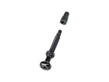 Bontrager round base TLR tubeless valve stem with removable core for bike wheel components, designed for easy tubeless setup.