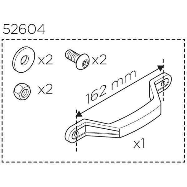 Thule RoundTrip hard handle kit replacement accessory for bike case, showing the genuine spare part with handle components.