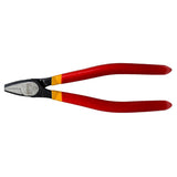 UNIOR 170mm screw grabbing pliers with vertical serrations in red for workshop use, ideal for removing stripped screws.