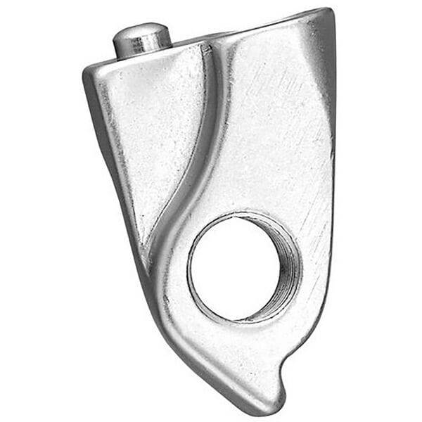 Durable M Part gear hanger for bikes, compatible with various brands, shown as a replacement bike component in close-up view.