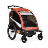 Burley Cub X bike trailer and stroller for e-bikes, all-terrain accessories with durable fabric and safety features.