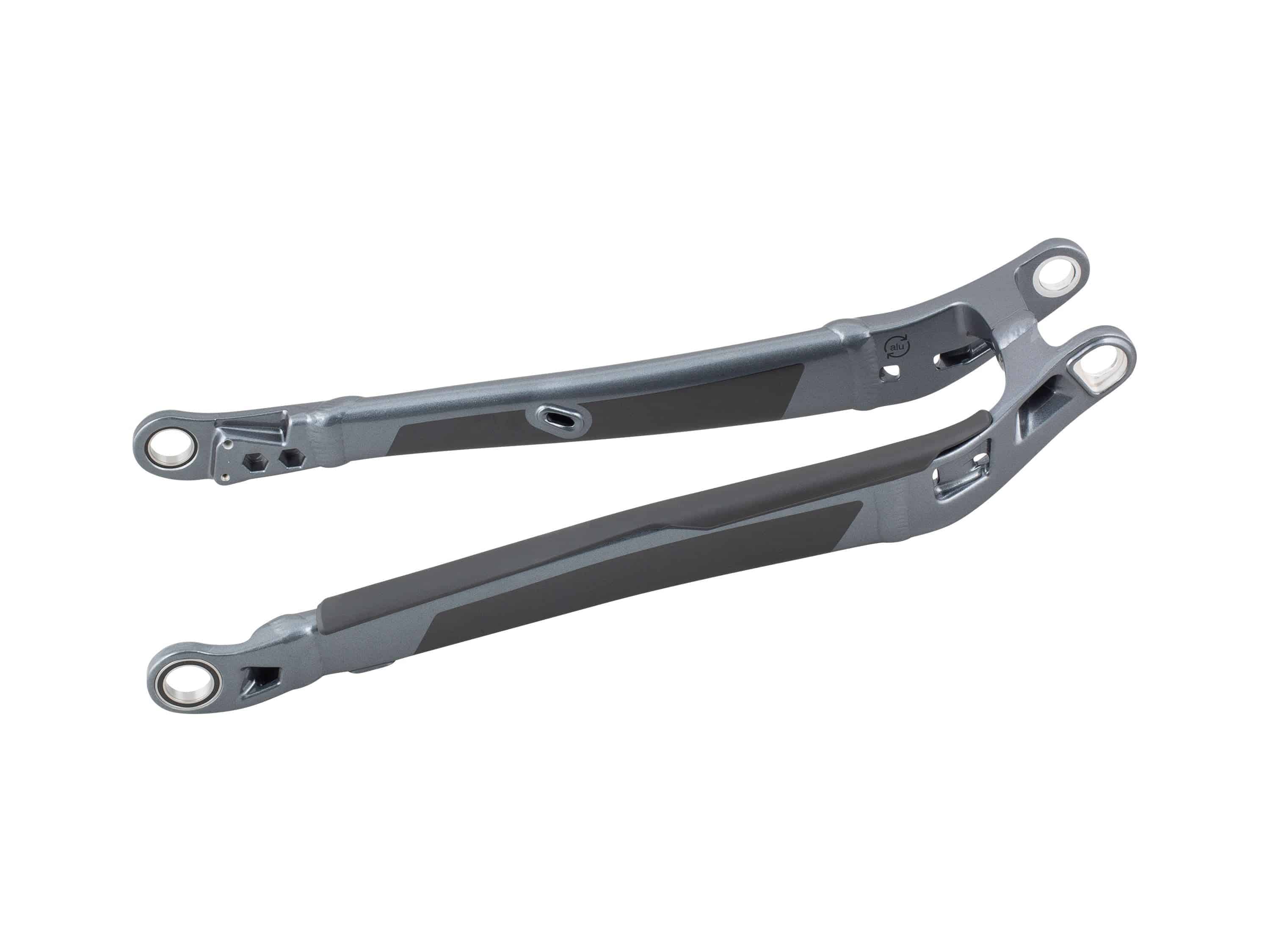 Trek 2022 Rail 29 aluminum chainstay in Galactic Grey, designed for 29-inch tires with 2.6-inch width, bike component.