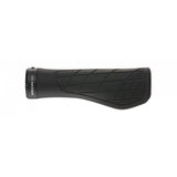 Ergon GA3 ergonomic bike grips with aluminium clamps, designed for comfort and control on cycling components.