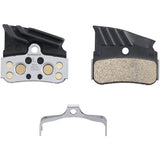 Shimano N04C-MF disc pads and spring, metal sintered, alloy/stainless back, cooling fins | Swinnerton Cycles
