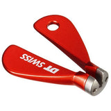 DT Swiss Proline Red Nipple Wrench for precise spoke nipple adjustments, featuring a red handle and ergonomic design for workshop use.