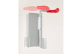 Delta black hinged single bike hook with rubber arm protection for vertical bike storage, designed for secure and protected hanging.