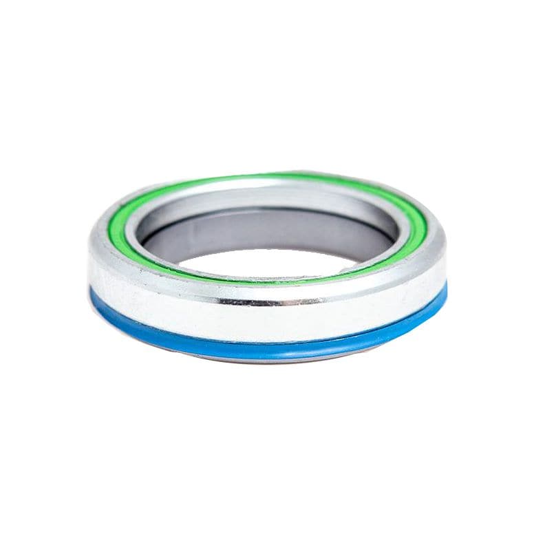 Cane Creek 40 headset with silver and green finish, IS47/33 and ZS62/40 components for durable cycling bike assembly