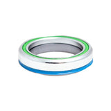 Cane Creek 40 headset with silver and green finish, IS47/33 and ZS62/40 components for durable cycling bike assembly