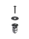 Trek Madone SLR black headset compression plug for 28.6mm steering tube, enhances smooth bike steering and component fit.