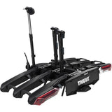 Thule Epos 3-Bike Towball Carrier with 13-pin connector, showing the black metal bike rack mounted on a vehicle.
