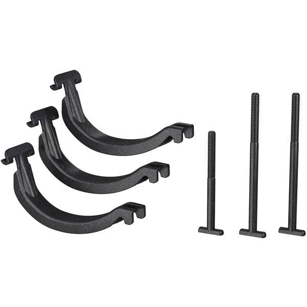 Thule 8898 Around-the-Bar Adaptor for roof carriers fitting Thule and aftermarket bars, shown on vehicle roof with bars attached.