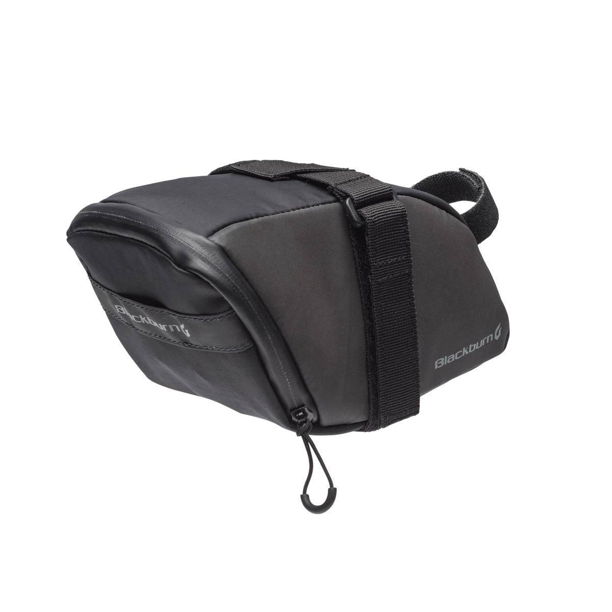 Blackburn Grid Large 1.9L bike seat bag with reflective safety features and weather-resistant zipper for cycling accessories.