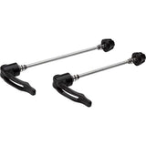 Campagnolo black quick release skewers for Bullet, Zonda, and Scirocco wheelsets, showing the sleek metal design and lever mechanism.