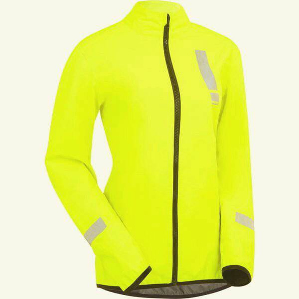 HUMP Women's Reflective Waterproof Cycling Jacket with Packable Design, featuring a fitted style and reflective details for visibility.