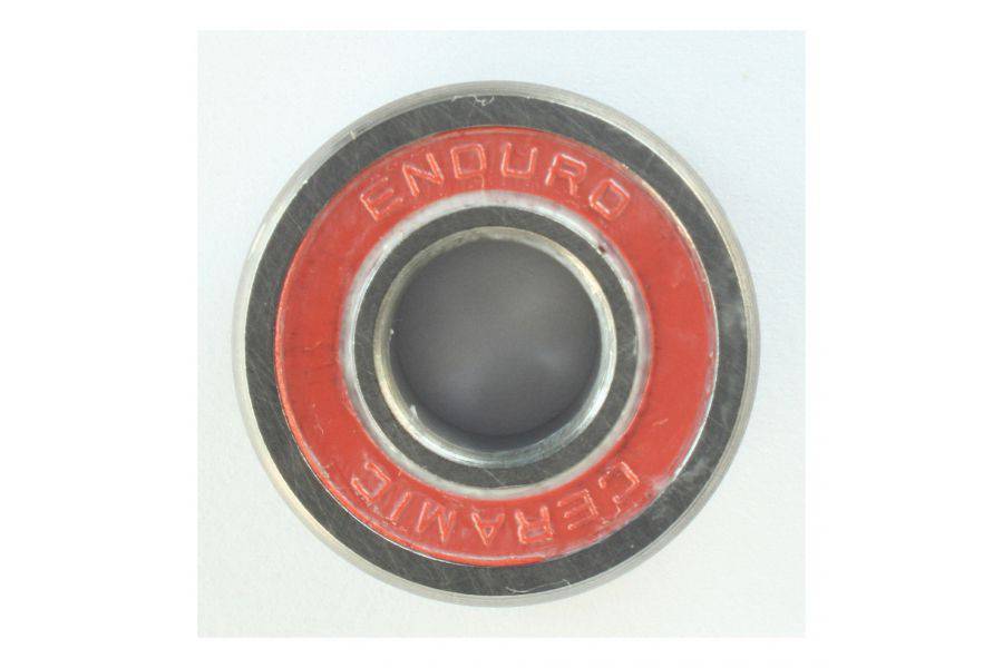 Enduro Bearings R4 LLB ceramic hybrid bearing for bike hubs and bottom brackets, showing close-up of the 4.97x15.87x6.35mm component.