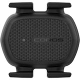 Coros Bike Cadence Sensor mounted on crank arm, Bluetooth-enabled, IP67 waterproof cycling accessory for accurate cadence tracking.