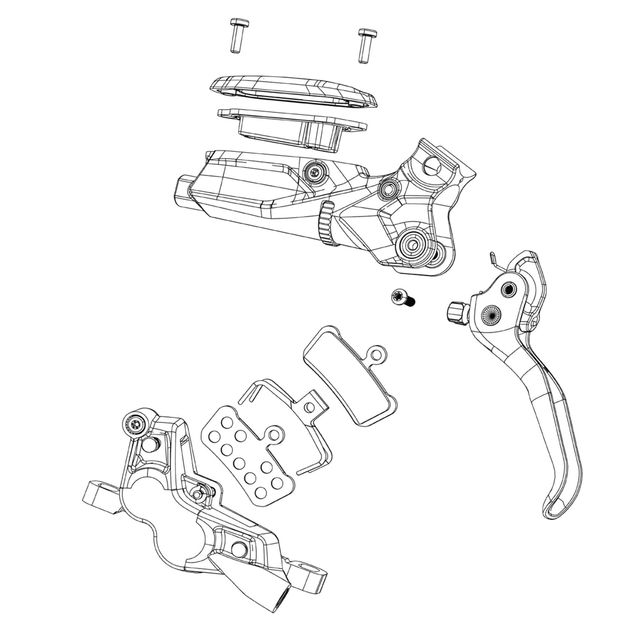 SRAM black steel disc brake pad pin kit for Elixir, Code, Guide, R, RS, RSC brake systems, includes two sturdy pins.