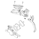 SRAM black steel disc brake pad pin kit for Elixir, Code, Guide, R, RS, RSC brake systems, includes two sturdy pins.