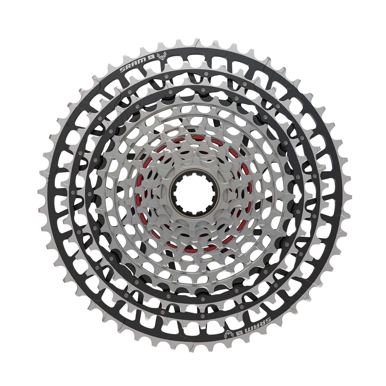 SRAM XS-1299 T-Type Eagle 12-speed cassette with 10-52T gear range for XD driver, bicycle component, close-up view