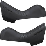 Pair of Shimano GRX ST-RX810 shifter bracket covers, genuine replacement components for bike shifters, black plastic covers