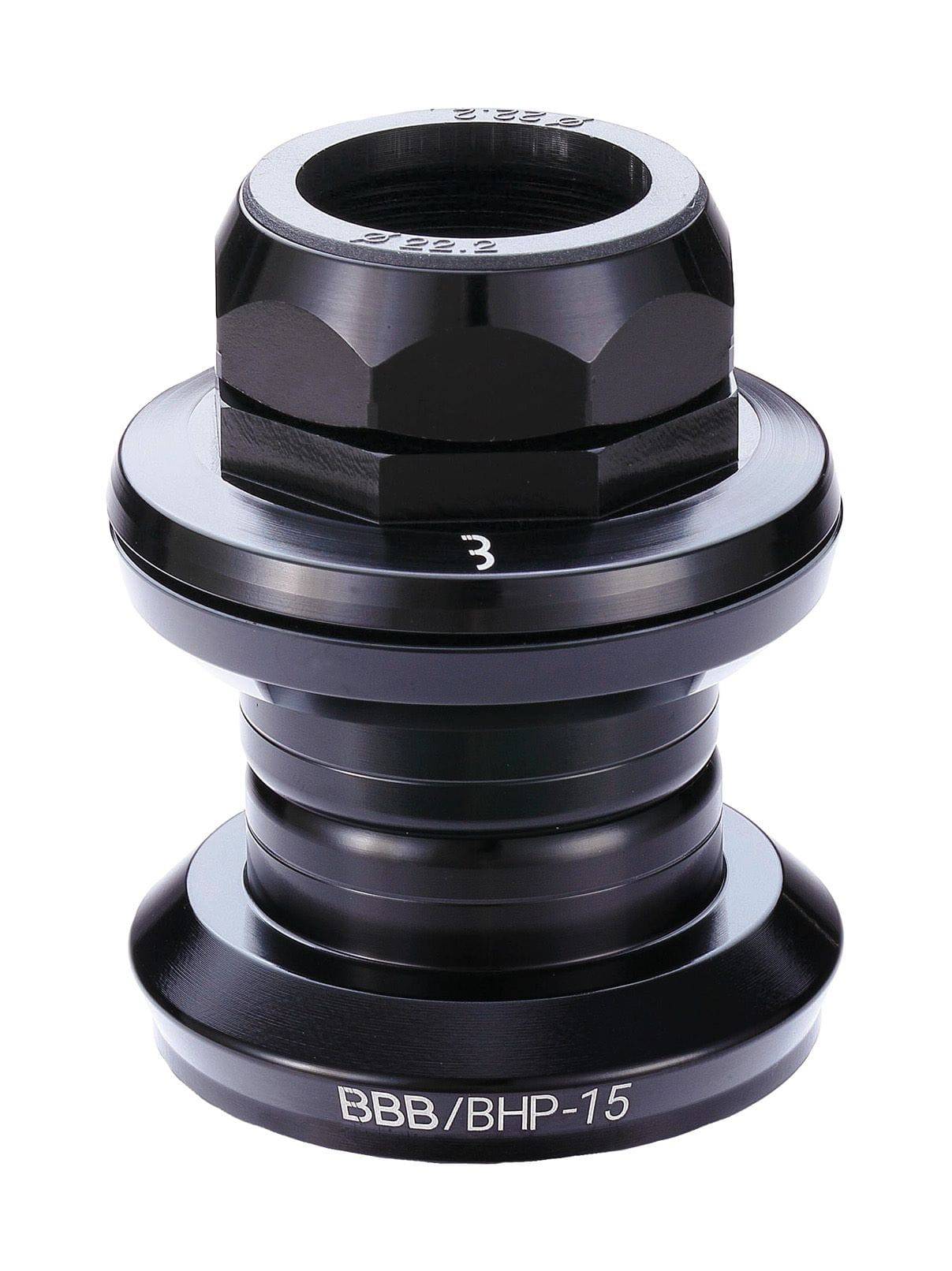 BBB Threadaround 1-inch threaded headset with sealed bearings for bikes, showcasing the component's durable design and threading details.