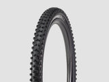 Bontrager G-Spike Team Issue 27.5-inch black downhill trail mountain bike tire with aggressive tread for off-road riding.