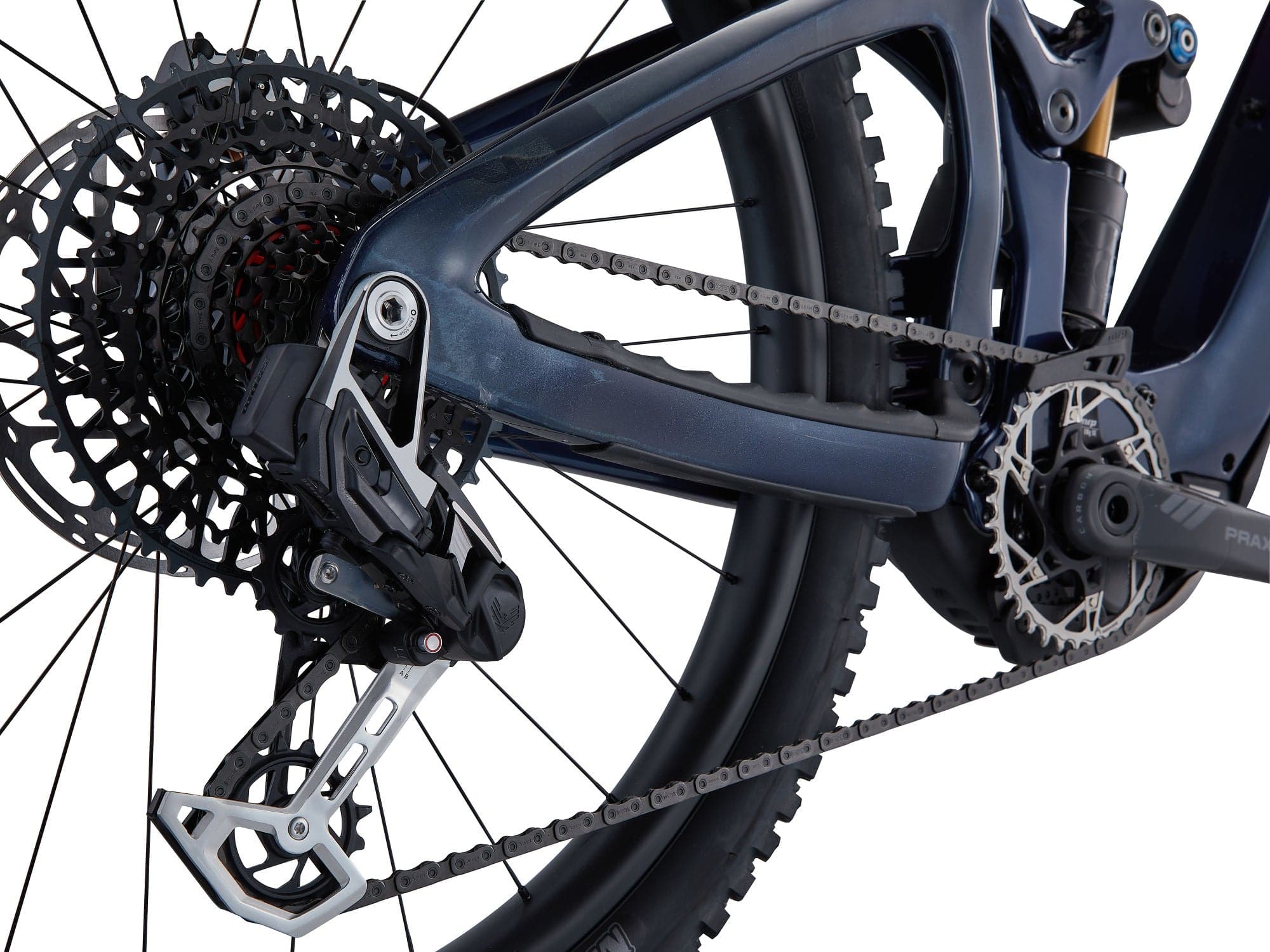 Giant Reign Advanced E+ 0 2026 electric mountain bike with SyncDrive Pro 3 motor and Maestro suspension, black and red frame
