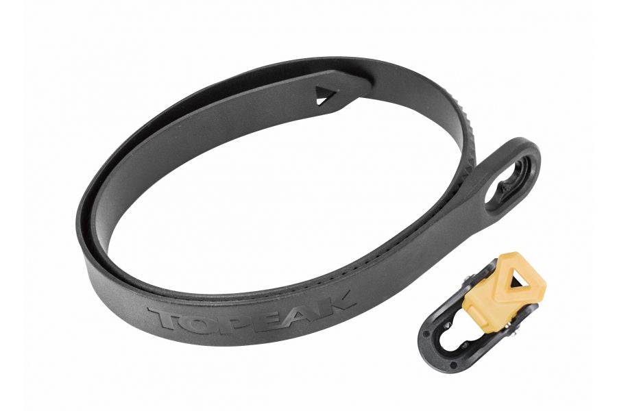 Topeak Pakgo-X strap and buckle set in black and yellow for Pakgo-X and Prepstand X workstands, featuring durable accessories.