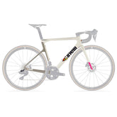Cinelli Pressure II Chalk Grey aerodynamic road bike frameset with internal cable routing, lightweight carbon components for performance cycling.