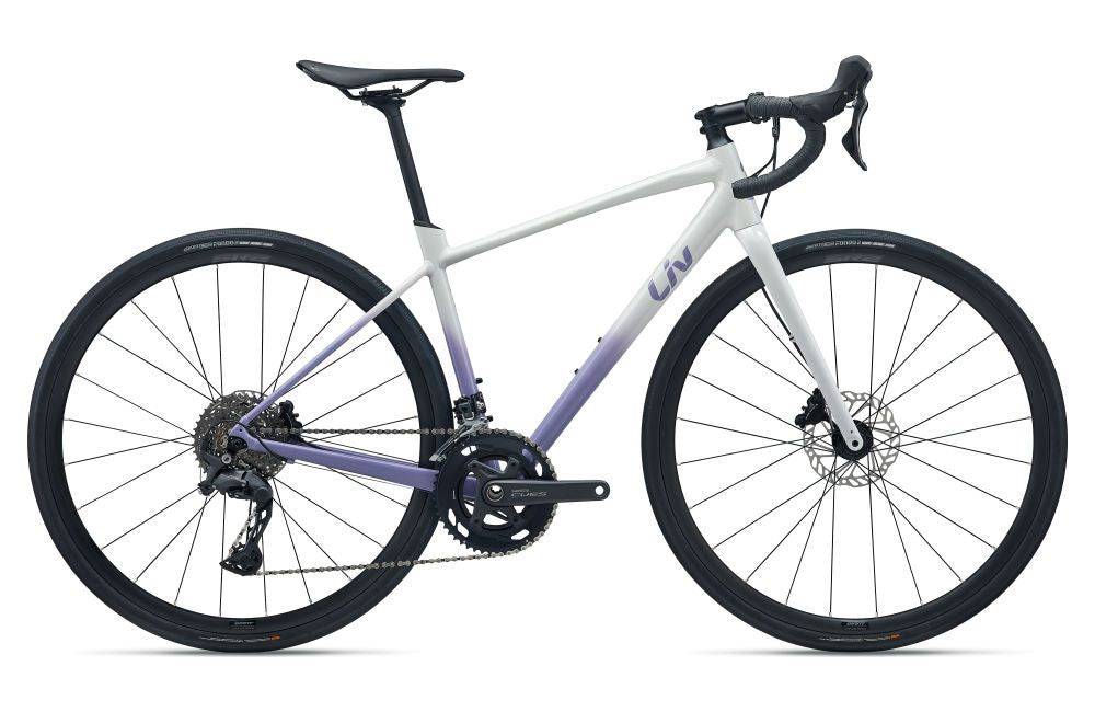 Liv Avail AR 2 2026 women's endurance road and light off-road bike, black and pink, with drop handlebars and knobby tires.
