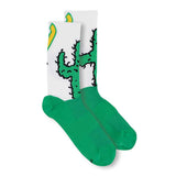Cinelli Cactus White cycling socks with unique graphic design, made for Italian cycling enthusiasts, featuring vibrant print and comfortable fit.
