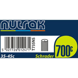 Nutrak 700x35-45C Schrader valve inner tube for road bikes, durable replacement component, shown in the image.