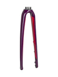 Trek Emonda SL 5 women's 700c road bike with disc brakes, magenta mulberry color, 255mm crank, 45mm fork, rigid fork component