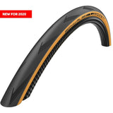 Schwalbe Pro One Tt Evo tubeless easy folding road bike tire with V-Guard protection, shown mounted on a bike wheel.