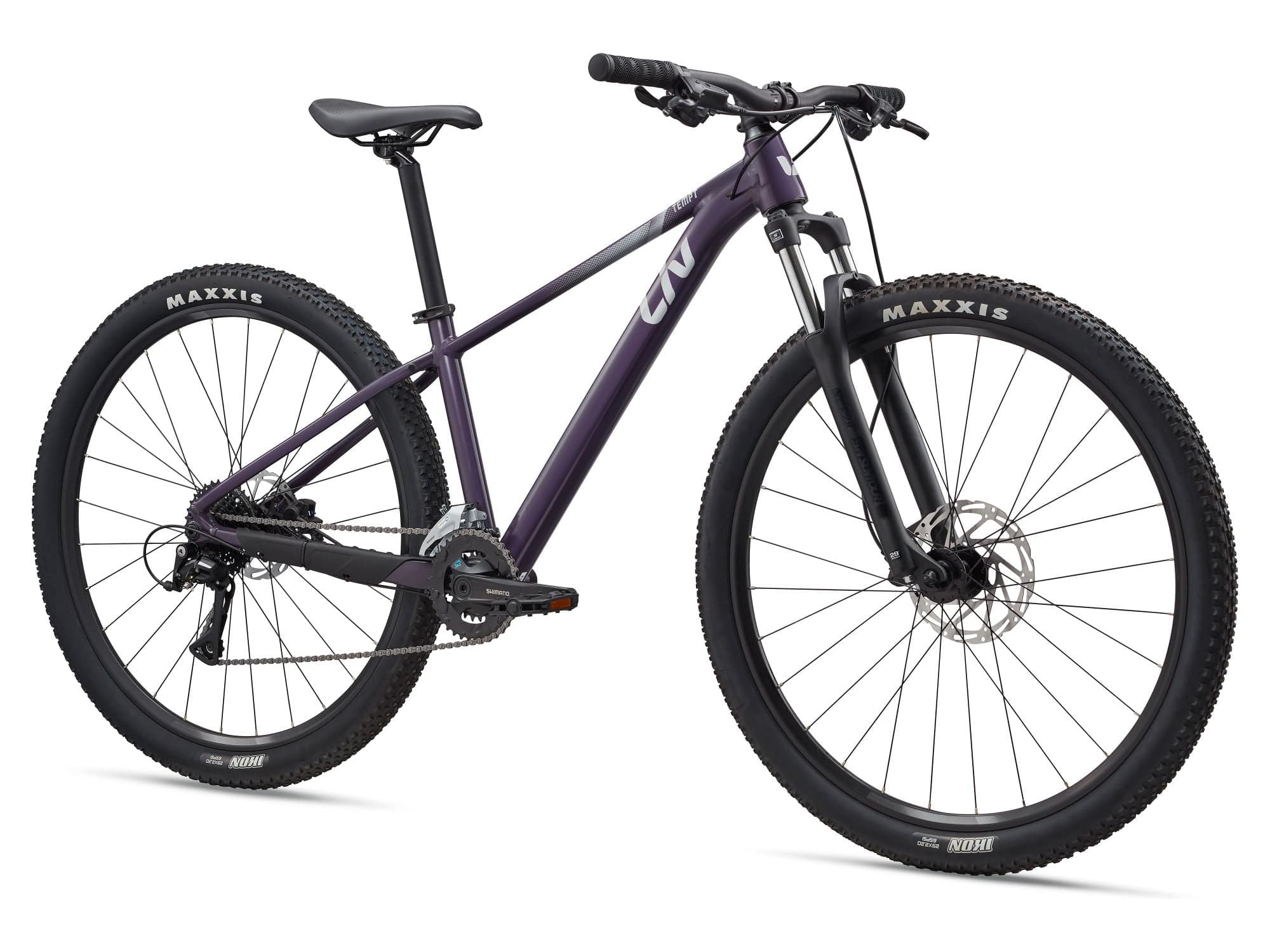 Liv Tempt 29 3 women's mountain bike with Shimano Acera 1x drivetrain, featuring a lightweight frame and knobby tires for trail riding.