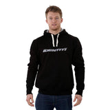 Unisex Identiti F-print Logo hoodie jersey with pockets, hood, and headphone cord feed, casual clothing for everyday wear.
