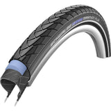 Schwalbe Marathon Plus Evo SmartGuard tire for e-bikes, showing the puncture-resistant bicycle tyre with tread pattern.