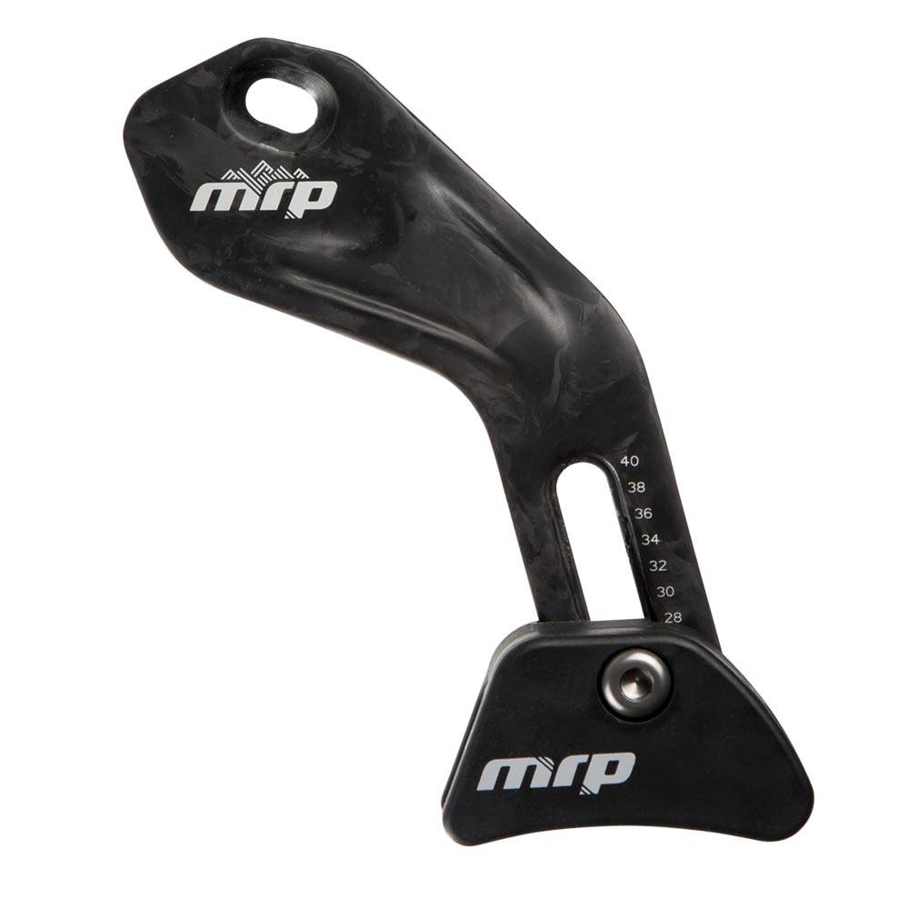 MRP Chain Device 1x Guide V3 Carbon Braze-On Mount for quiet chain retention, mounted on bike component.