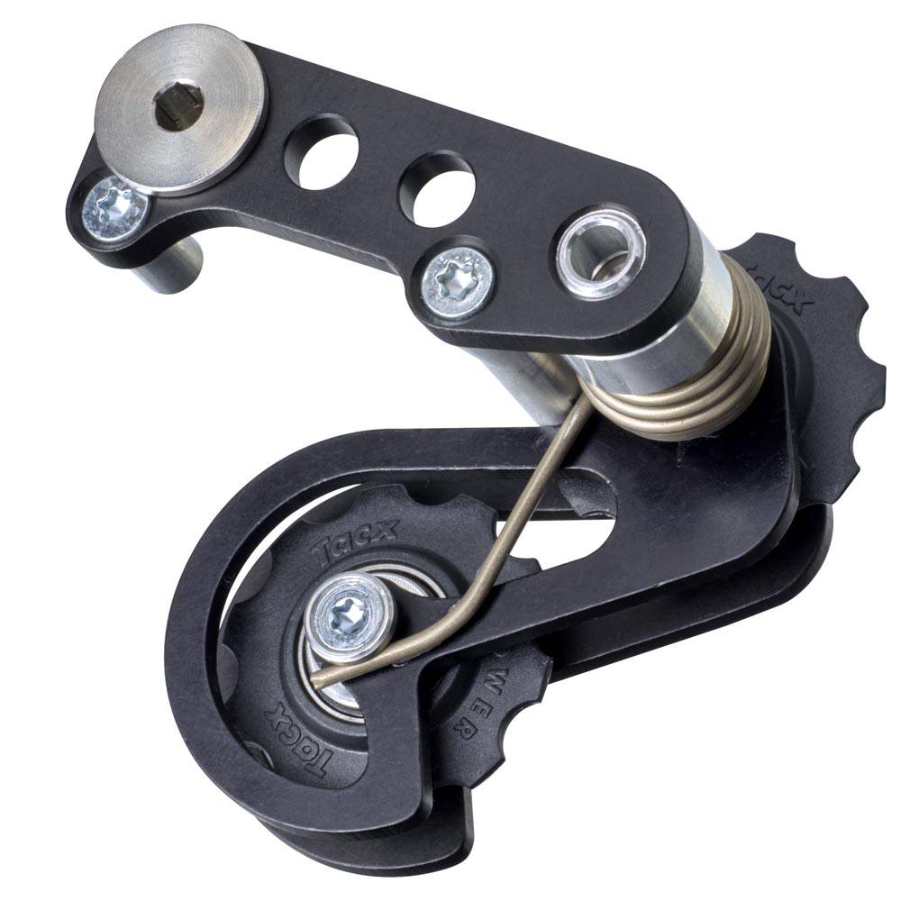 Rohloff Speedhub fat tire bike chain tensioner component, close-up of spare part for bicycle drivetrain maintenance.