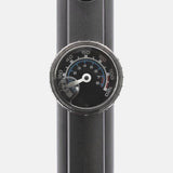 Truflo Micro II mini bike pump with dial gauge, dual head for Presta and Schrader valves, compact cycling accessories.