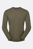 Rab Crimp Logo Tee Jersey in light khaki, moisture-wicking lightweight activewear shirt designed for outdoor activities.