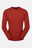 Rab Crimp Logo Tee Jersey in Tuscan Red, lightweight moisture-wicking activewear with a casual fit and outdoor-ready design.