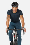 Rab Cinder Kinetic Long Pants in Orion Blue, durable outdoor trousers with adjustable waistband and bike-friendly fit.