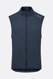 Rab Cinder Windveil slim-fit cycling vest in tempest blue, wind-resistant performance clothing with lightweight, sleek design.