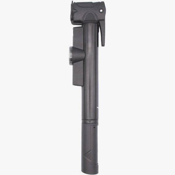 Truflo Micro II mini bike pump with dial gauge, dual head for Presta and Schrader valves, compact bike accessories