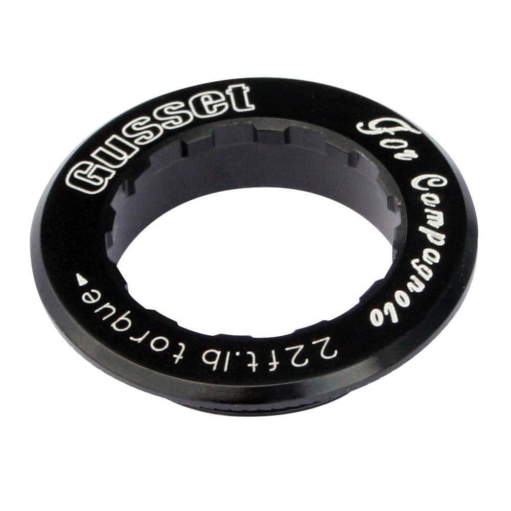 Gusset Components Campag 1-Er Lockring for 66C Campag SS Converter, bicycle spare part with metal finish and threading detail.
